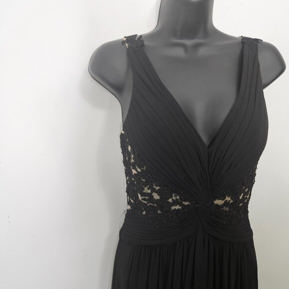 SHERRI HILL Maxi Dress Sz 2 Black Designer Holiday Party Dress - Picture 4 of 16